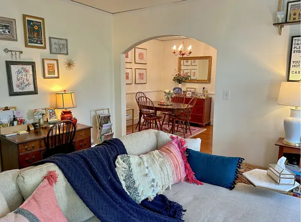 Dedicated dining room off of the kitchen.