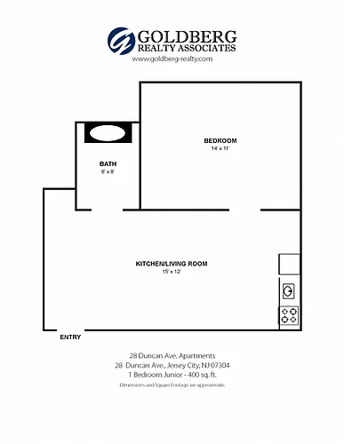 Floor plan 1 Bedroom Junior