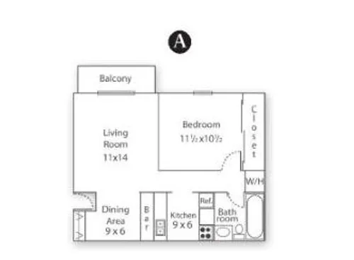 Floor plan 1 Bedroom Plus
