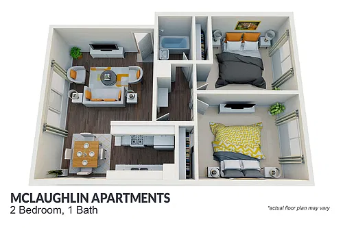 Floor plan 2 bed 1 bath