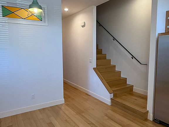 Solid white oak staircase.