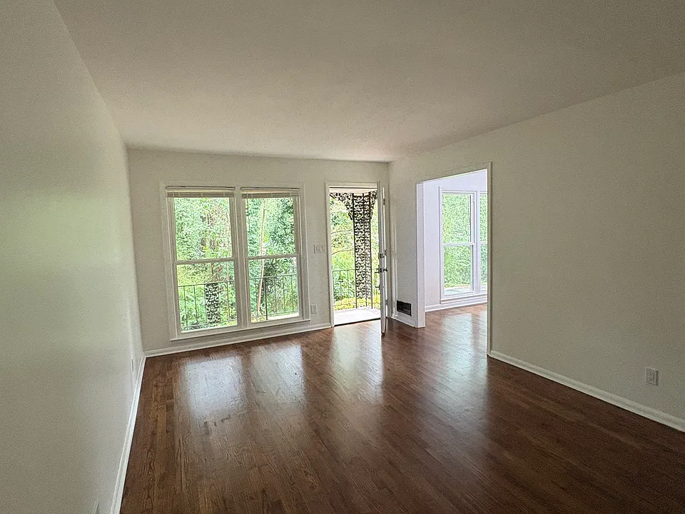Living room with beautiful hardwood floors.