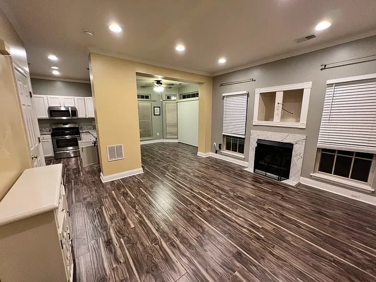 LR-DR & Kitchen view from Front Entrance Door