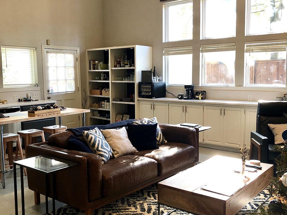 Open floorplan with vaulted ceilings and tons of light