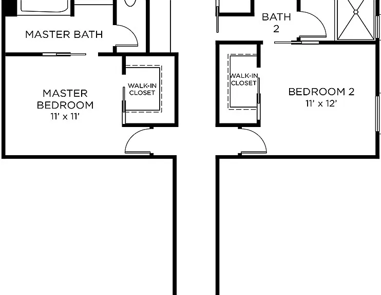 The Rice - B2 - 2x2 - 2 Beds - 2 Baths - 1358 Sq. ft.
