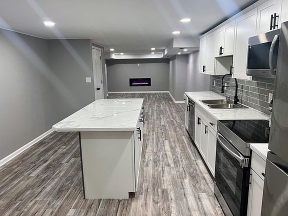 Downstairs kitchen and living