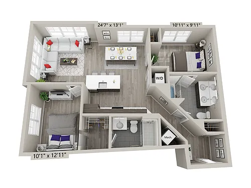 Floor plan 2 Bed/2 Bath-C5