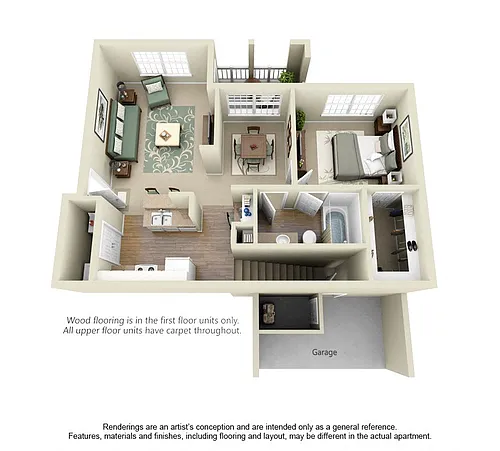 Floor plan The Sabine 1x1