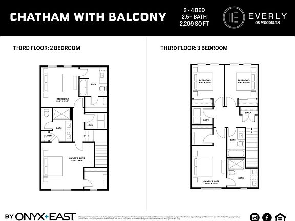 Third Floor Plan and Options