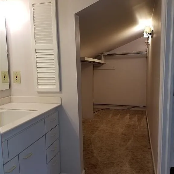 Walk in closet access from master bath