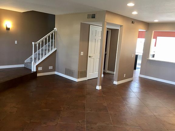 Living room into kitchen.