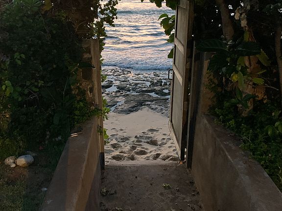 Shoreline entry from yard