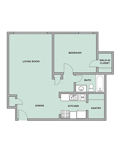 Floor plan 1 Bed 1 Bath