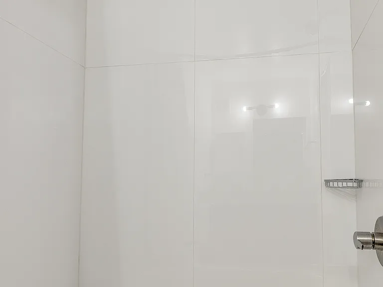 A clean shower and tub setup that covers your everyday basics.