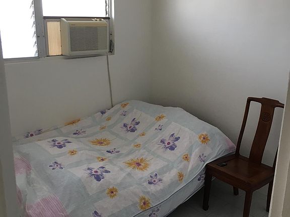 Large bedroom, with A/C, and full closet.