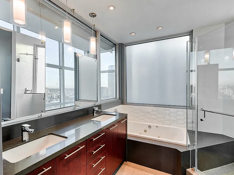 Our penthouse homes feature five piece bathrooms with soaking tubs