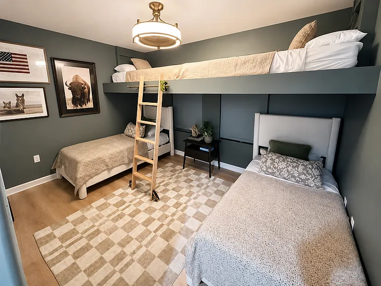 Bedroom with loft used for bed or additional storage/hang out