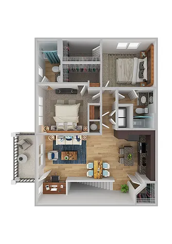 Floor plan B1O - Two Bedroom, Two Bathroom