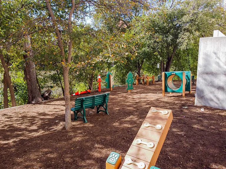 Our pet park runs adjacent to Shoal Creek