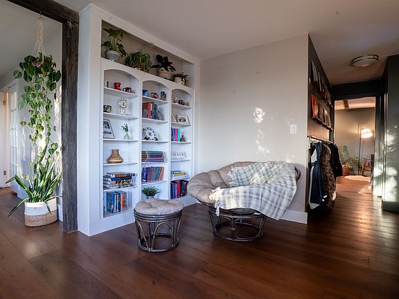 Reading nook with built-in bookshelves