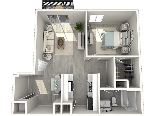Floor plan One Bedroom Small