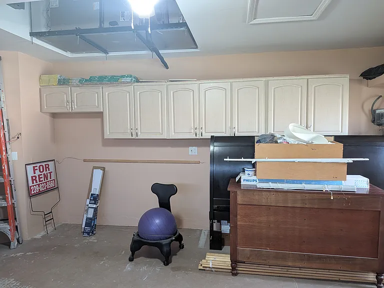 Garage with Built in Storage