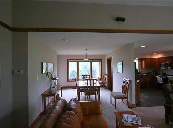 Living room, kitchen and dining