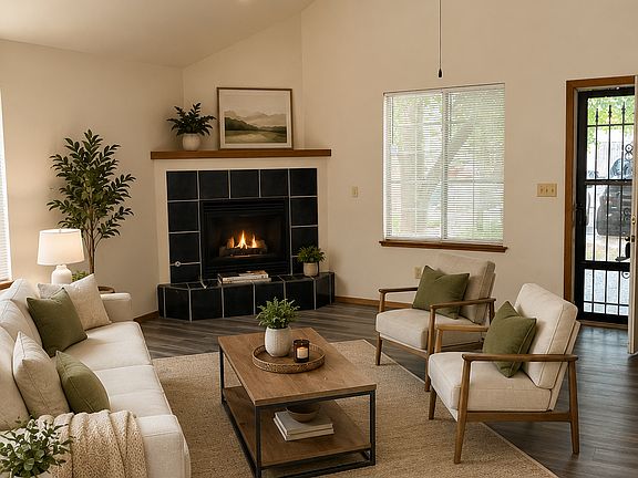 Living room virtually staged