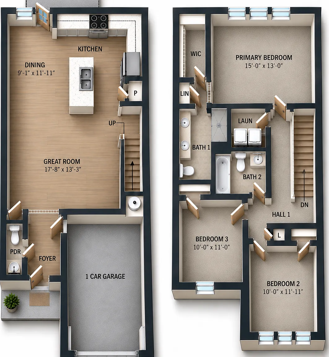 3 bed, 2.5 bath, 1558 sqft, $1,925 — Photo 3