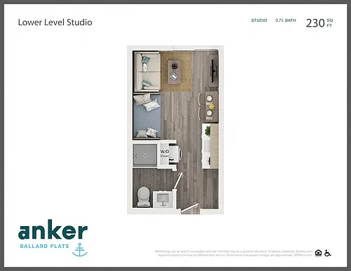 Floor plan Lower Level Studio