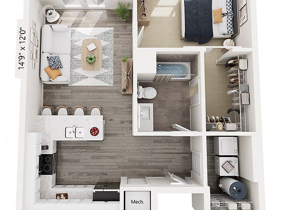 One Bedroom Sierra Floorplan