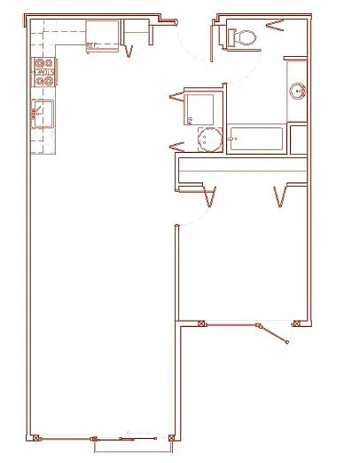 Floor plan 1X1 B