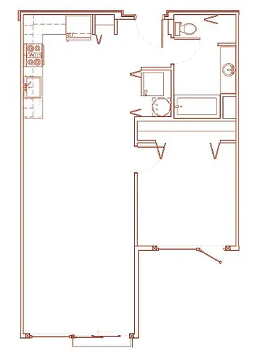 Floor plan 1X1 B