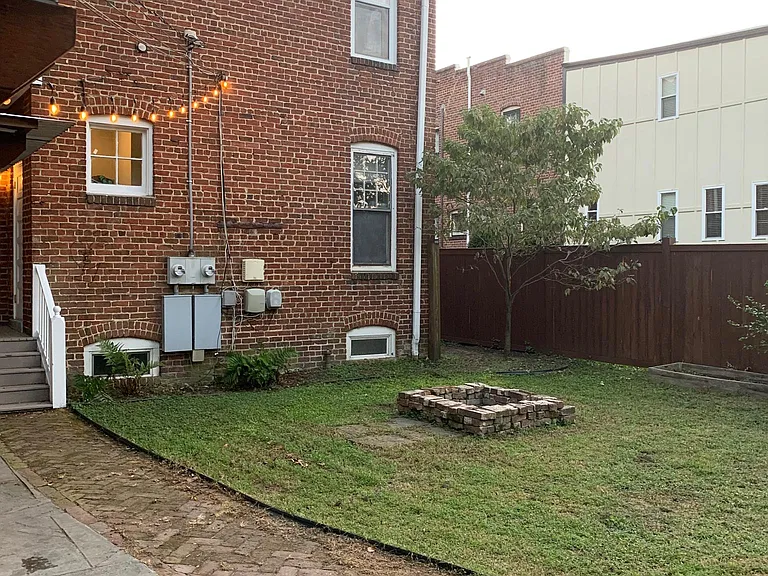 Fenced-in back yard
