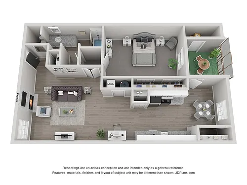 Floor plan 1 Bedroom 1 Bath