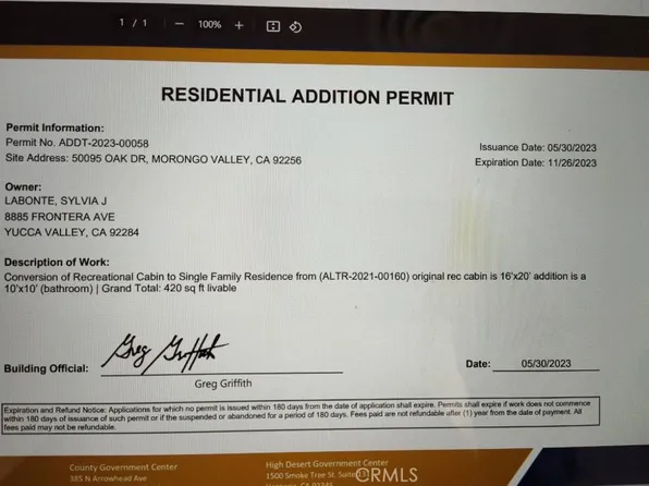 50095 Oak Dr, Morongo Valley, CA 92256
