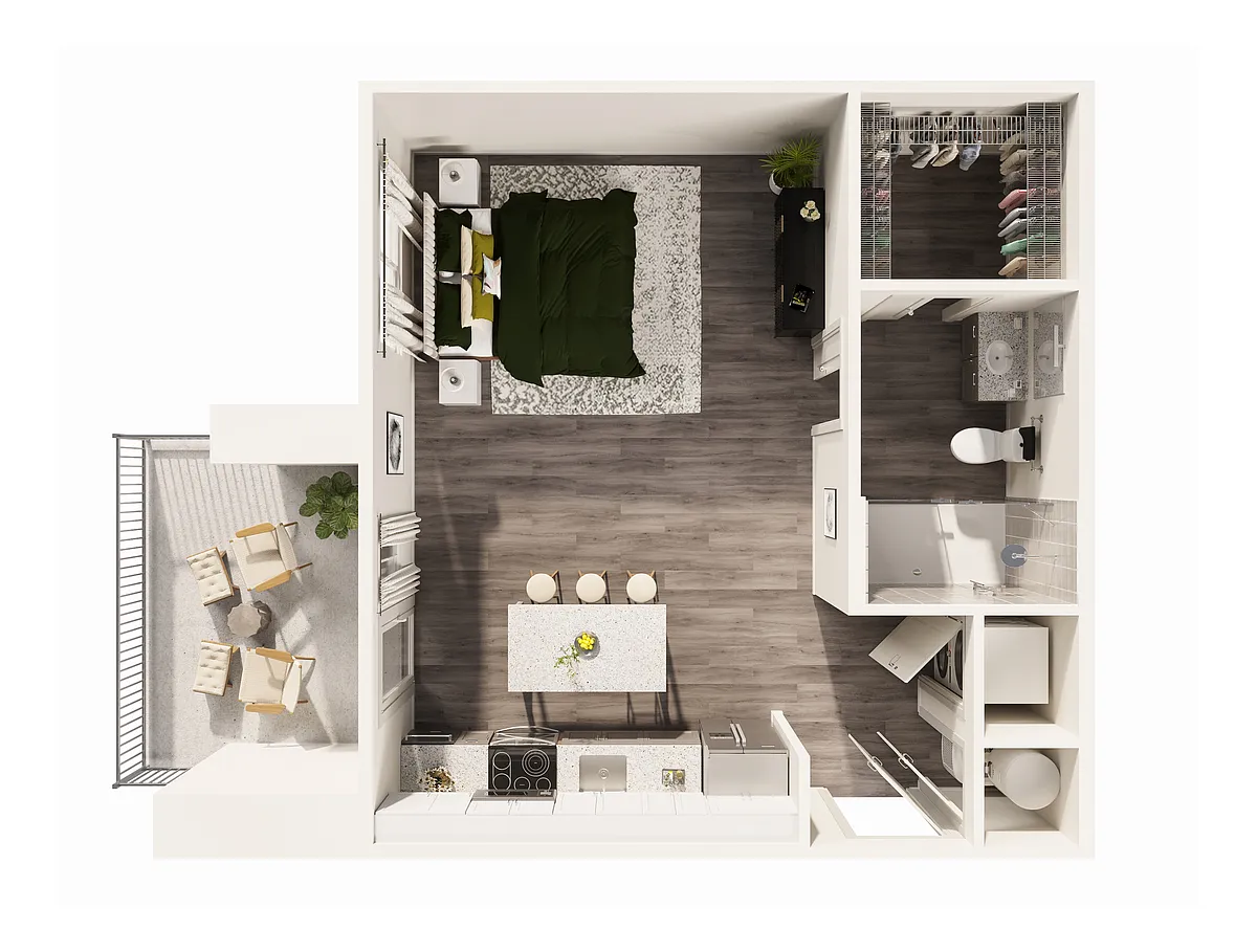Floor plan Junior 1 Bed, 1 Bath