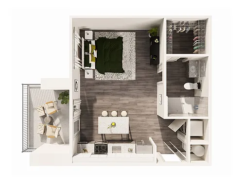 Floor plan Junior 1 Bed, 1 Bath
