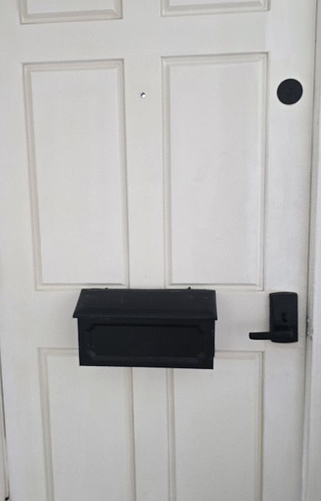 Front door mail slot convenience.