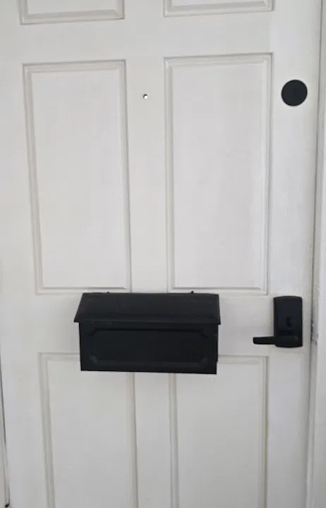 Front door mail slot convenience.