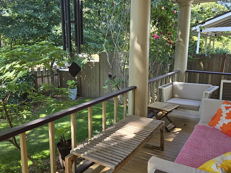 Porch to hang out on, front yard