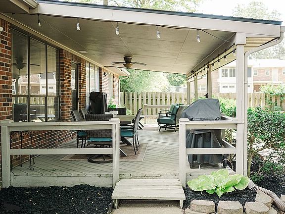 Large covered back porch