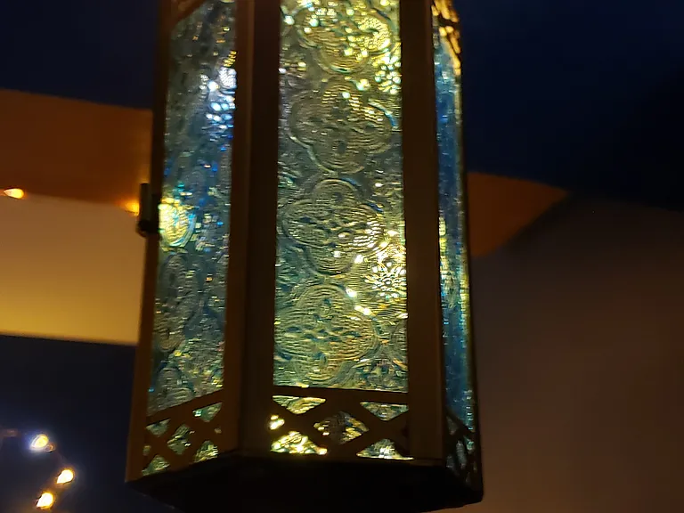 Custom LED art lighting by owner in bedroom.