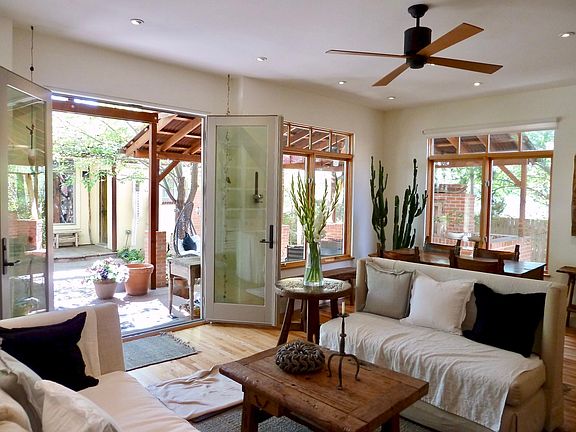 Living room opening to backyard.