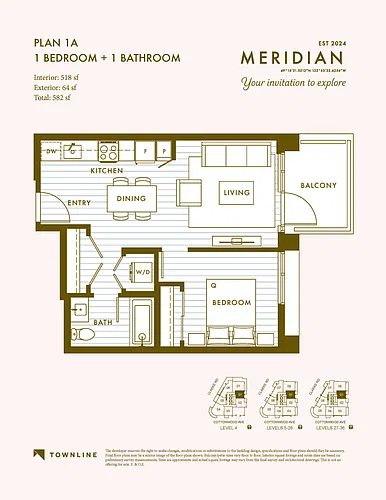 Floor plan 1 Bed / 1 Bath