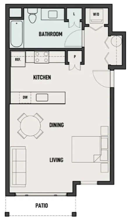 Floor plan Studio A - The Woods