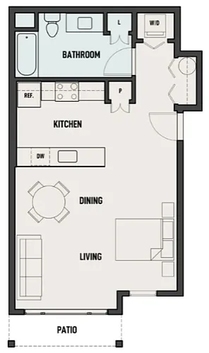 Floor plan Studio A - The Woods