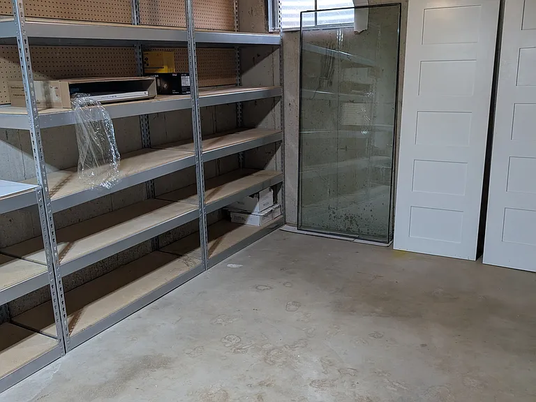 Storage area in laundry room