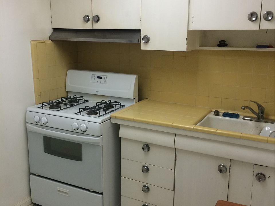 Kitchen with gas burning stove