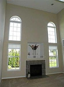 Great Room. Bright two story great room with fireplace.